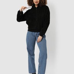 PINACOLADA Women Self Design Hooded Cotton Sweatshirt With Zip-Closure-image-38