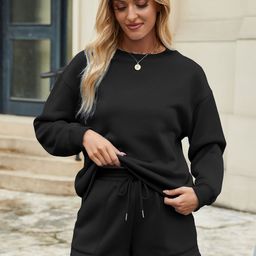 StyleCast Women Round Neck Sweatshirt With Shorts Co-Ords Set-picture-13