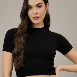 R.Code by The Roadster Life Co. Women Ribbed Fitted Crop Top-picture-51