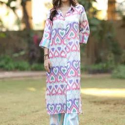 Svamsa Printed Tunic & Trousers Co-Ord Set-image-7