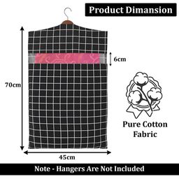 Kuber Industries Brown Set of 2 Checked Mesh Cotton Multi-Utility Hanging Organisers image 3