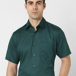 Van Heusen Micro Ditsy Printed Spread Collar Pure Cotton Shirt-picture-14