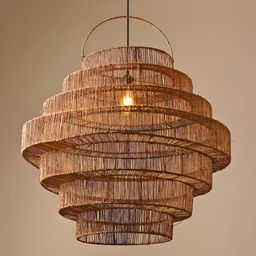 HABERE INDIA Brown Textured Ceiling Lamp-image-21