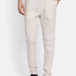 Octave Men Striped Cotton Track Pants-image-24