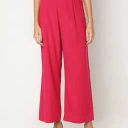 Vero Moda Women Straight Fit High-Rise Pleated Culottes Trousers-image-78