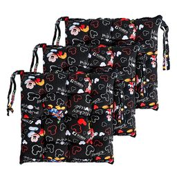 Kuber Industries 3-pcs Black Disney Printed ChairPads-9