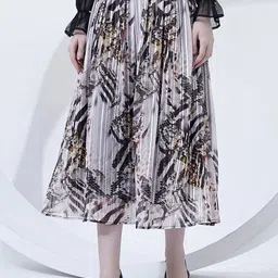 Justin Whyte Printed A-Line Midi Skirt-image-22