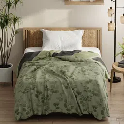 KOPA Green Floral Microfiber AC Room 150 GSM Single Bed Comforter-image-17