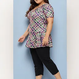 BAESD Plus Size Printed Swimwear & Attached Shorts With Goggle image 4