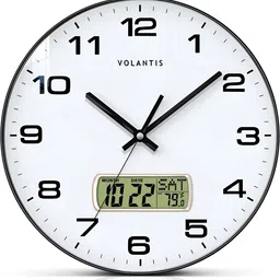 VOLANTIS Black & White Contemporary Wall Clock-35