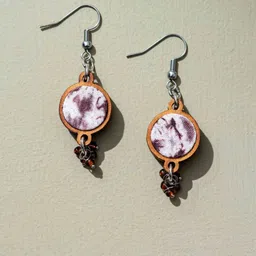 WHE Artificial Beaded Circular Shaped Drop Earrings-43