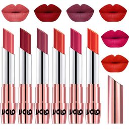 VOLO Set Of 6 Creme Matte Lipsticks -Dark Peach-Red-Cherry-Orange-Passion Pink-Coral-5