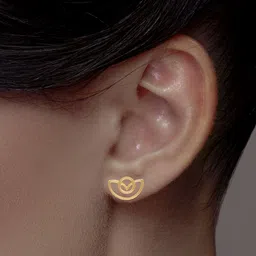 C KRISHNIAH CHETTY JEWELLERS PVT LTD 18KT Gold Soluna Arc Stud Earrings - 5.26 g-picture-47