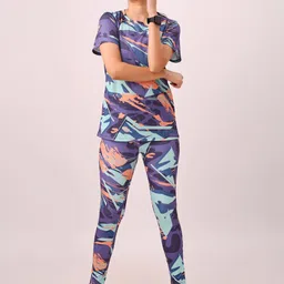 UMILDO Printed Round Neck T-Shirt With Leggings Co-Ords-image-78