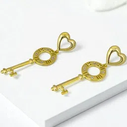 AVANT-GARDE PARIS Stainless Steel Gold-Plated Stones Studded Quirky Drop Earrings-picture-41