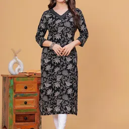 PURSHOTTAM WALA Women Floral Printed Gotta Patti Floral Kurta-16