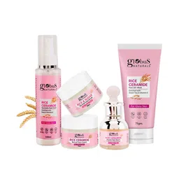 Globus naturals Set Of 5 Rice Ceramide Toner-100ml- Mask 75g-Scrub 50g-Cream 50g-Serum30ml-39