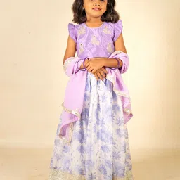 Jilmil Girls Embroidered Beads And Stones Ready to Wear Lehenga & Blouse With Dupatta-picture-41