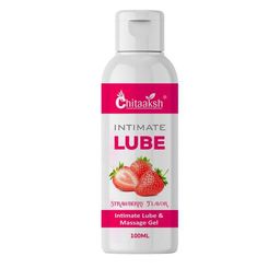 Chitaaksh Intimate Lube & Massage Gel- 100 ml- Strawberry Flavour-0