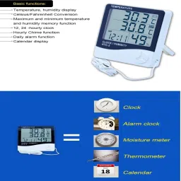 balrama Digital White Clock image 3