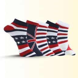 MJE Men Pack Of 5 Striped Ankle Length Socks-picture-2