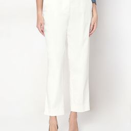Vero Moda Women Mid-Rise Slim Fit Monochrome Trousers-image-78