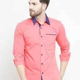 Moda Rapido Men India Slim Fit Spread Collar Solid Cotton Casual Shirt-picture-25