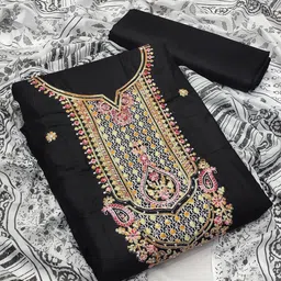 Aika Embroidered Pure Cotton Unstitched Dress Material-image-38
