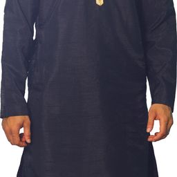 House of Aqss Men Regular Dupion Silk Kurta with Trousers-picture-14