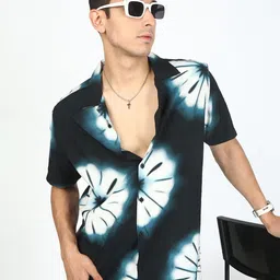 Bene Kleed Men Floral Printed Cuban Collar Casual Shirt-image-20