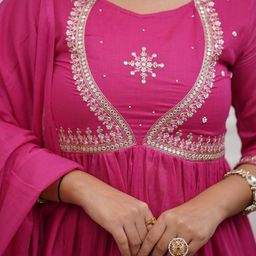 Happy Design Women Yoke Design Regular Kurta with Trousers & With Dupatta image 2