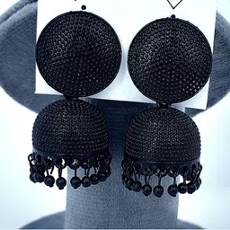 Varico Black Dome Shaped Jhumkas-52