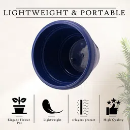 Kuber Industries Set Of 5 Blue Planter With Pot image 5