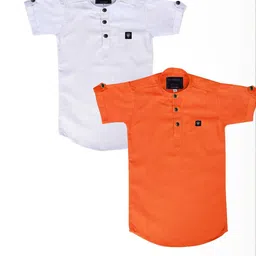 OJ TREND Kids-Boys White Kurtas-picture-9
