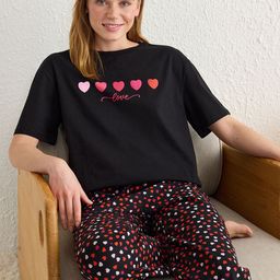 Trendyol Printed Pure Cotton Night suit-image-41