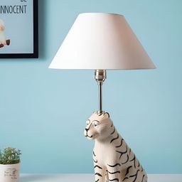 Pinch of Pretty White Ceramic Contemporary Frusturical Shaped Table Lamp-46