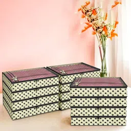 Kuber Industries Cream-Coloured Set of 6 Regular Multi-Utility Organisers-18