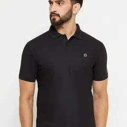 RENUOVO Men Solid Polo Collar Cotton T-shirt-picture-2