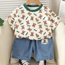 POP STREET KIDS Boys Printed T-shirt With Shorts-58