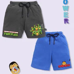 YK X Minute Mirth Boys Assorted Pack Of 2 Garfield Printed Cotton Shorts-46