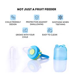 Baybee Silicone Food Fruit & Veggie Nibbler With Extra Mesh Feeder - Blue image 5