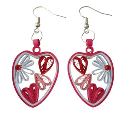 Designers Collection Pink Classic Wood Drop Earrings-picture-8