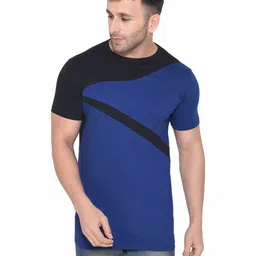 Blisstone Men Colourblocked Round Neck Cotton Slim Fit T-shirt-image-91