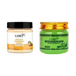 CARET ORGANIC Chandan Ubtan Face Pack & Aloevera Gel Combo- 100 ml Each-10