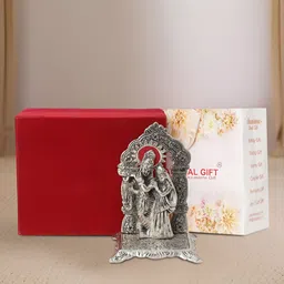 INTERNATIONAL GIFT Silver-Toned Radha Krishna Religious Idol Showpiece-image-96