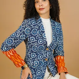 INDOPHILIA Printed Cotton Single-Breasted Blazer-picture-39