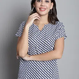 SZN Geometric Print Top-4