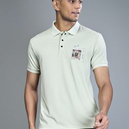 MAXZONE Men Solid Polo Collar T-shirt-image-9