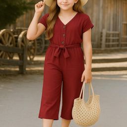 Naida Girls Basic Solid Jumpsuit-image-55