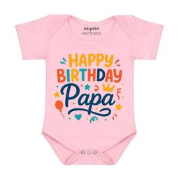 Arvesa Papa First Birthday With Me Printed Bodusuit-image-67